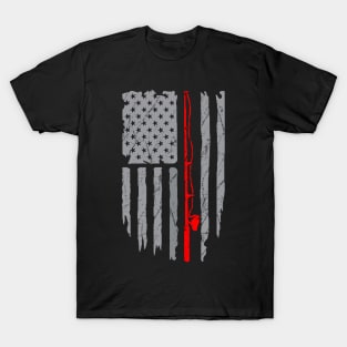 Fishing American Flag T-Shirt